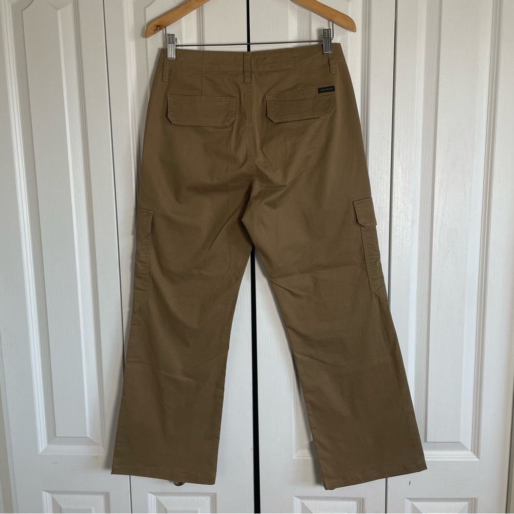 NWOT Sanctuary Loose Cargo Pants Womens 26 Dark Khaki Brown Tan Straight Cotton - Picture 5 of 13